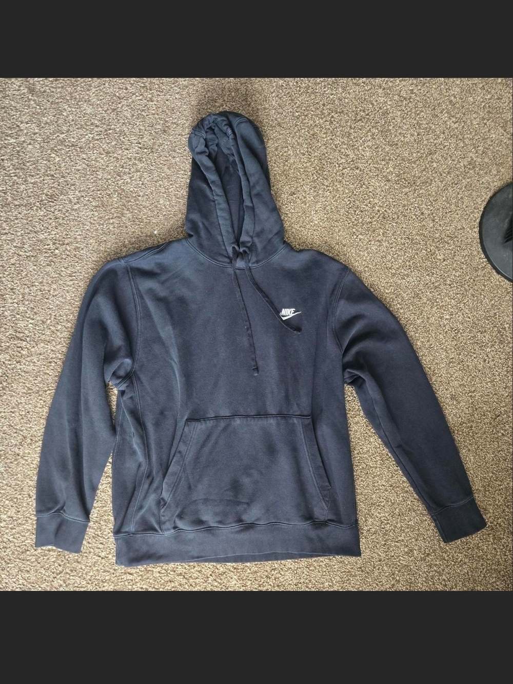 Nike Black Crewneck Hoodie with White Logo